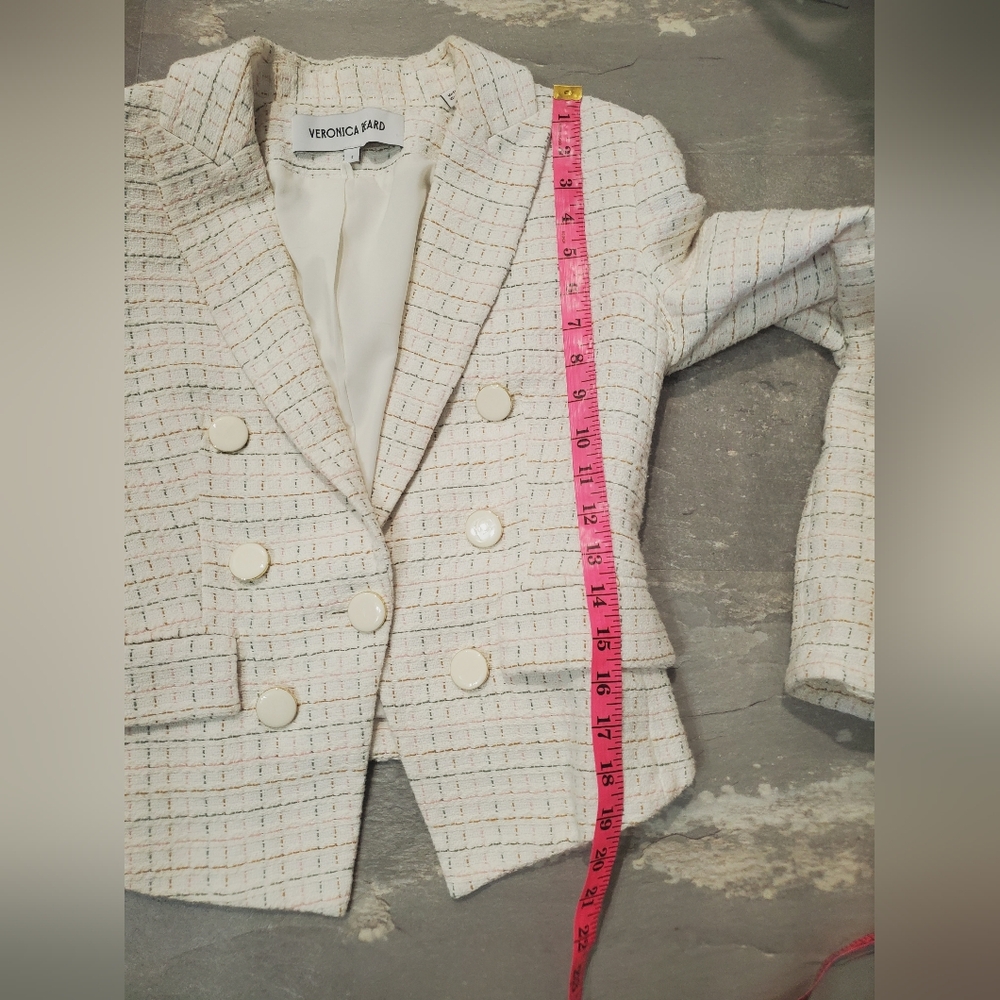 Veronica Beard Diego Dickey Jacket. Long Sleeve Blazer. Tweed. Cotton. Size 2. - Picture 16 of 16
